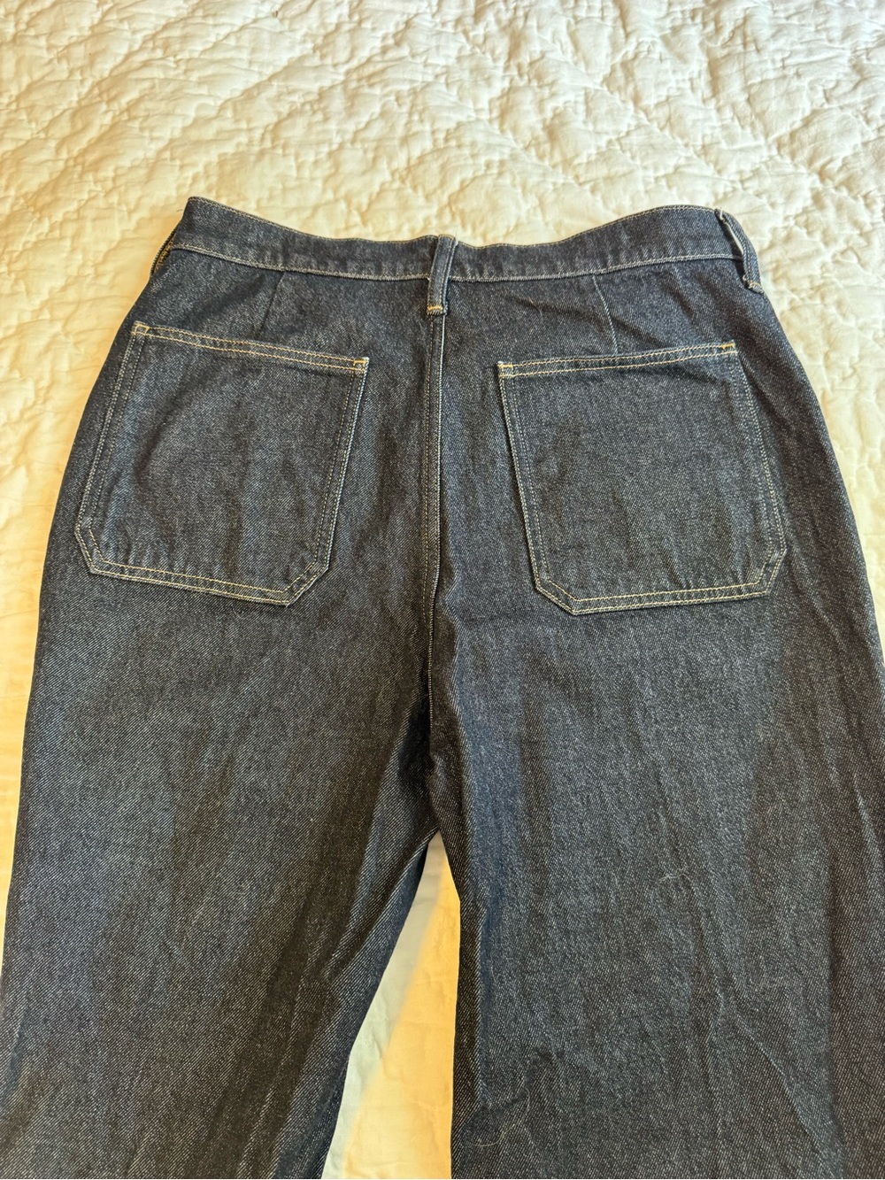 J. Crew Dark Blue Wide Leg Jeans with Front Patch Pockets - Picture 9 of 9